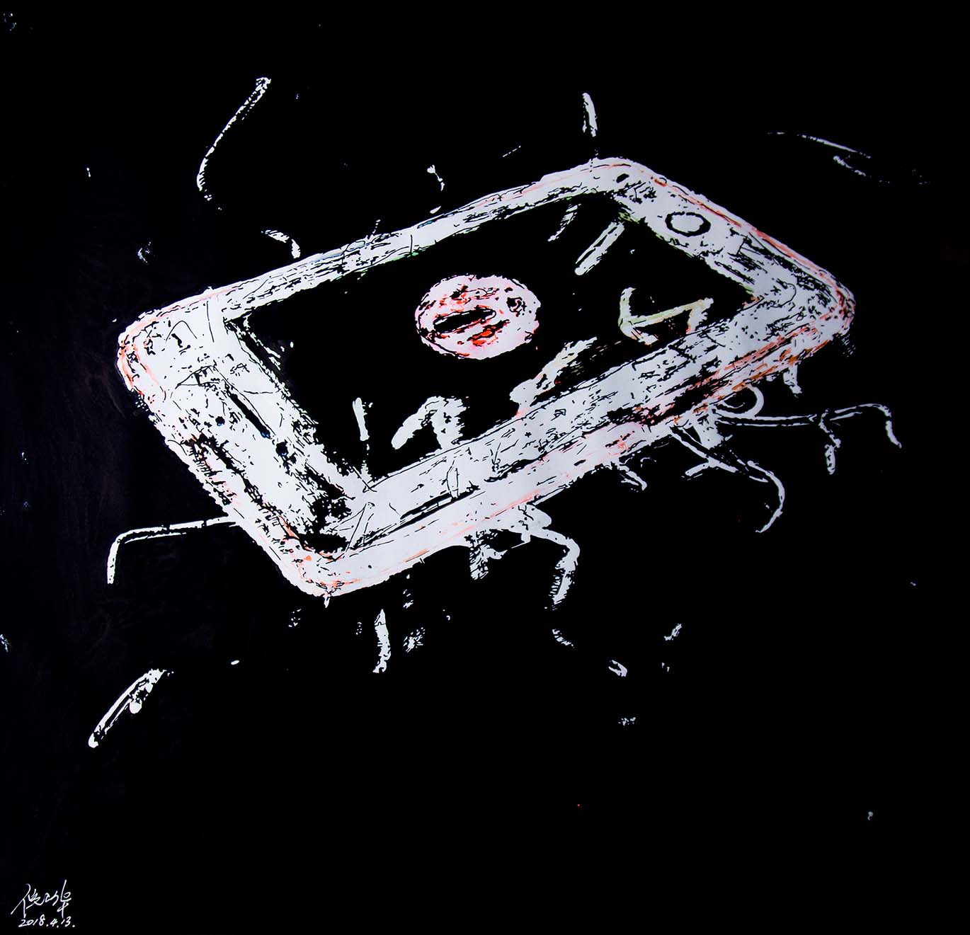 手机（一）丙烯及水彩于纸本