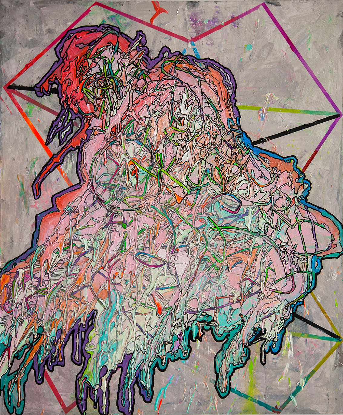 类人体状的漂浮物  100x120cm 布上丙烯 2021.jpg