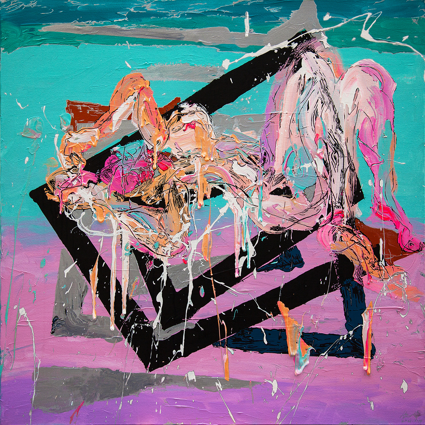 躺卧的粉紫人影 100x100cm 布上丙烯 2021.jpg