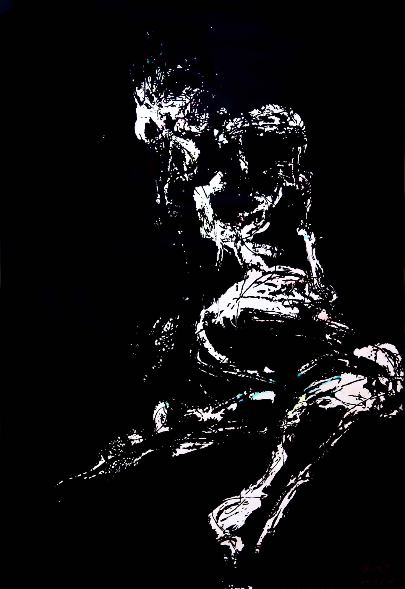 Tracing Series-Figure1  Arcrylic and water colour on paper 2017.jpg