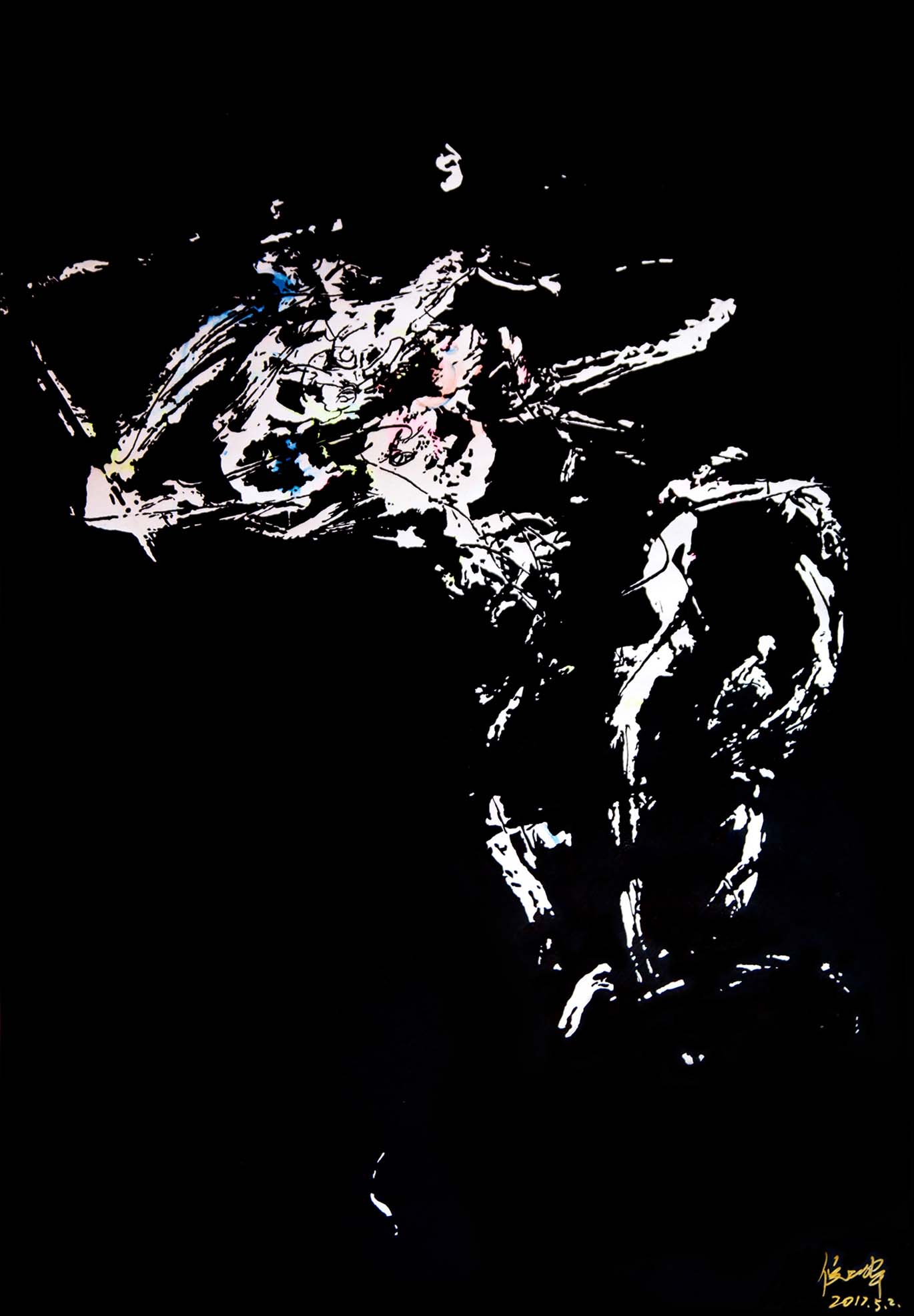 Tracing Series-Figure2  Arcrylic and water colour on paper 2017.jpg