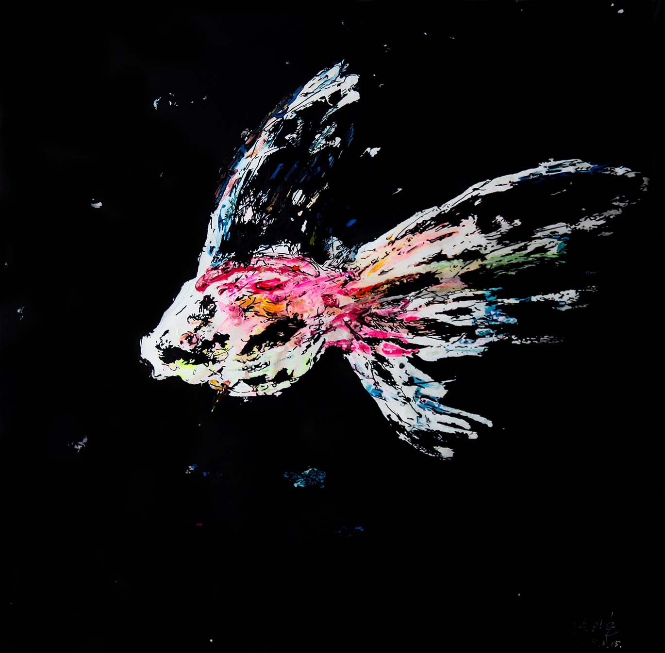 Tracing Series-Fish2  Arcrylic and water colour on paper 2018.jpg