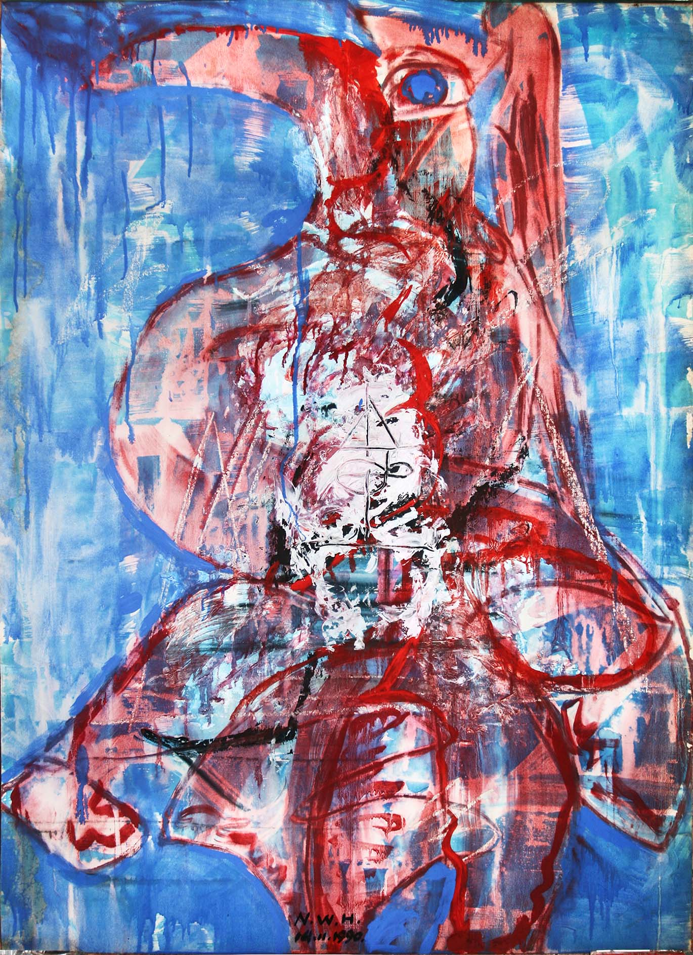 Red bird- Water colour and acriylic on paper 1990.jpg