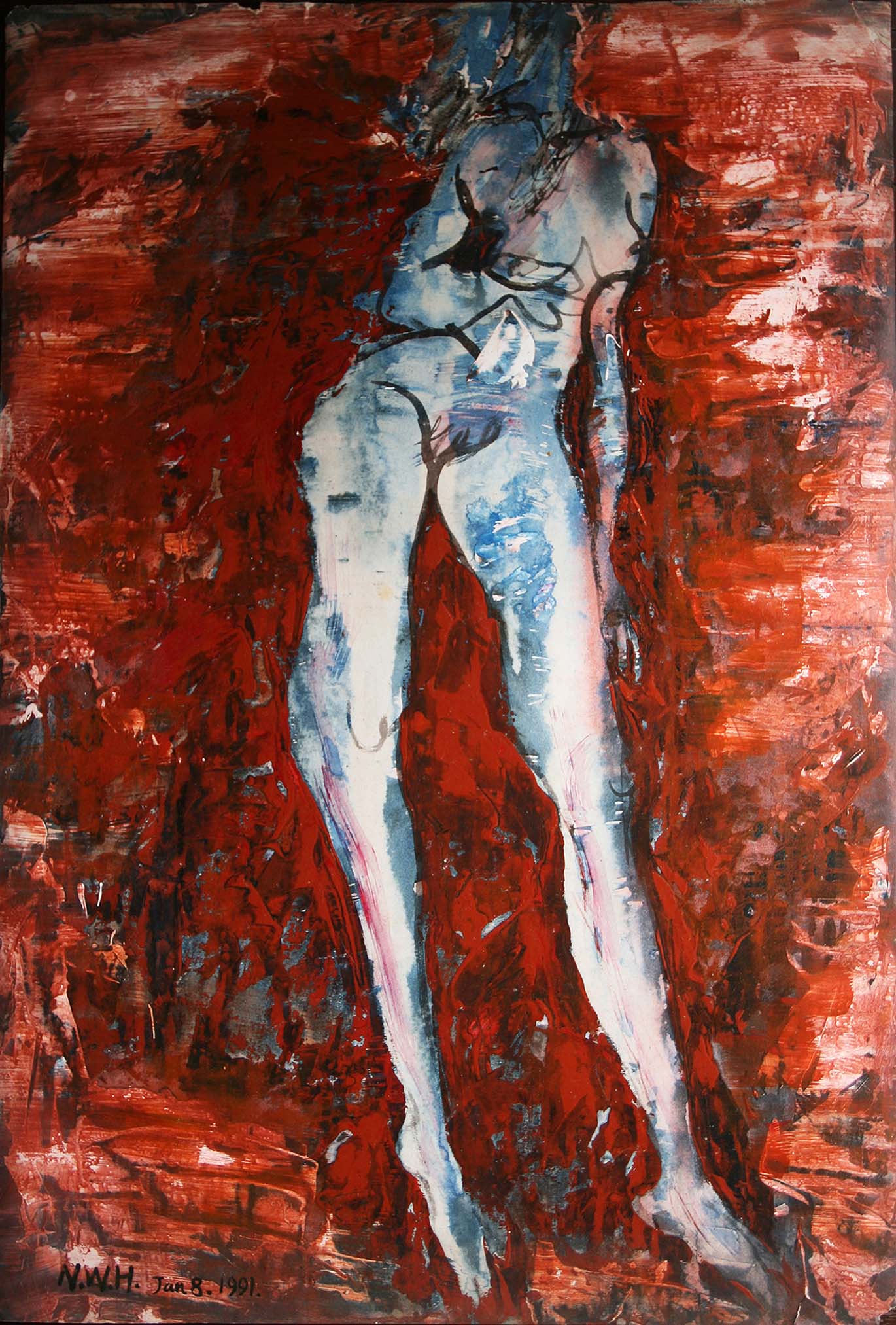 Rock paintings across time and space2- Water colour and acriylic on paper 1990.jpg