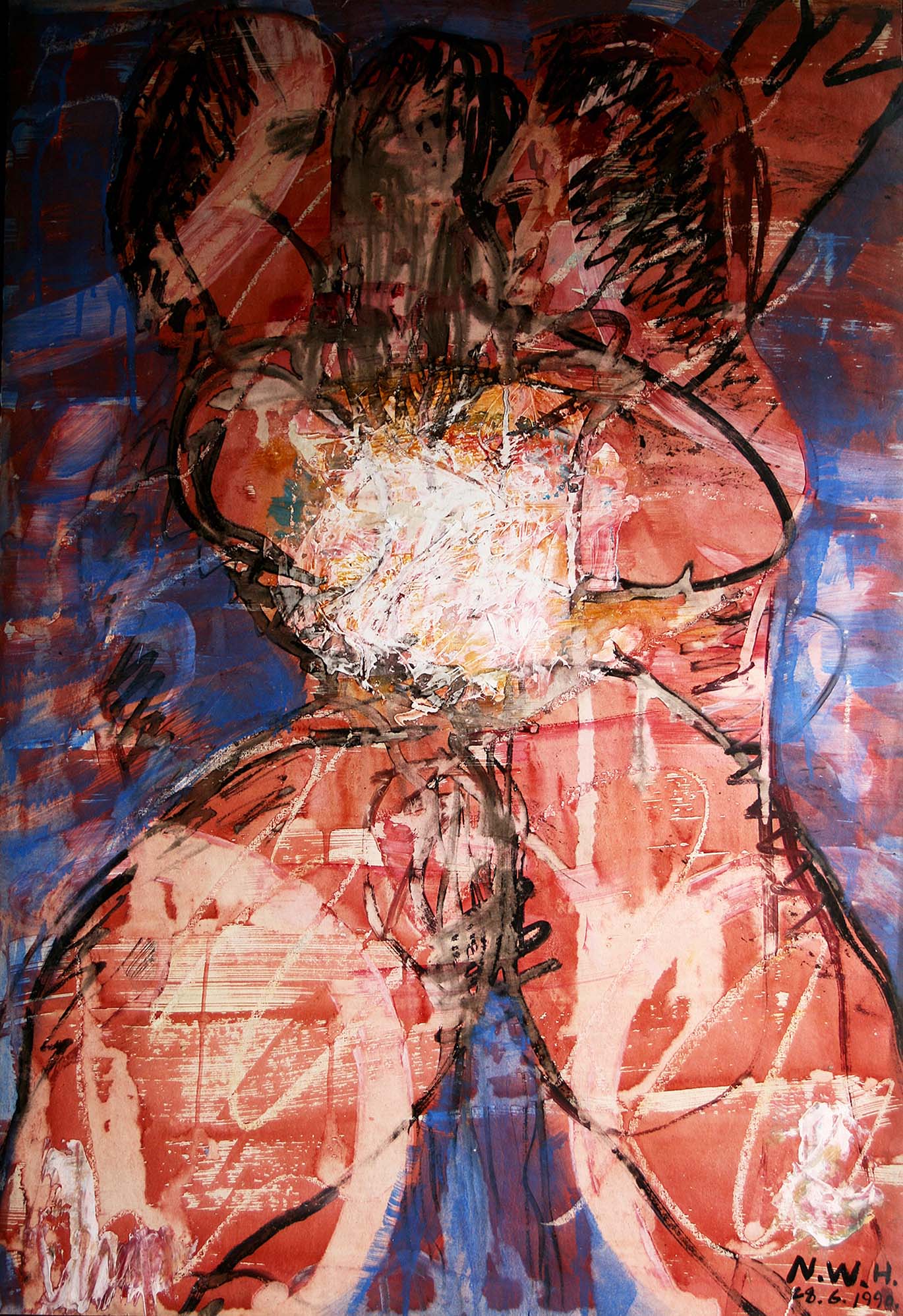 Rock paintings across time and space3- Water colour and acriylic on paper 1990.jpg