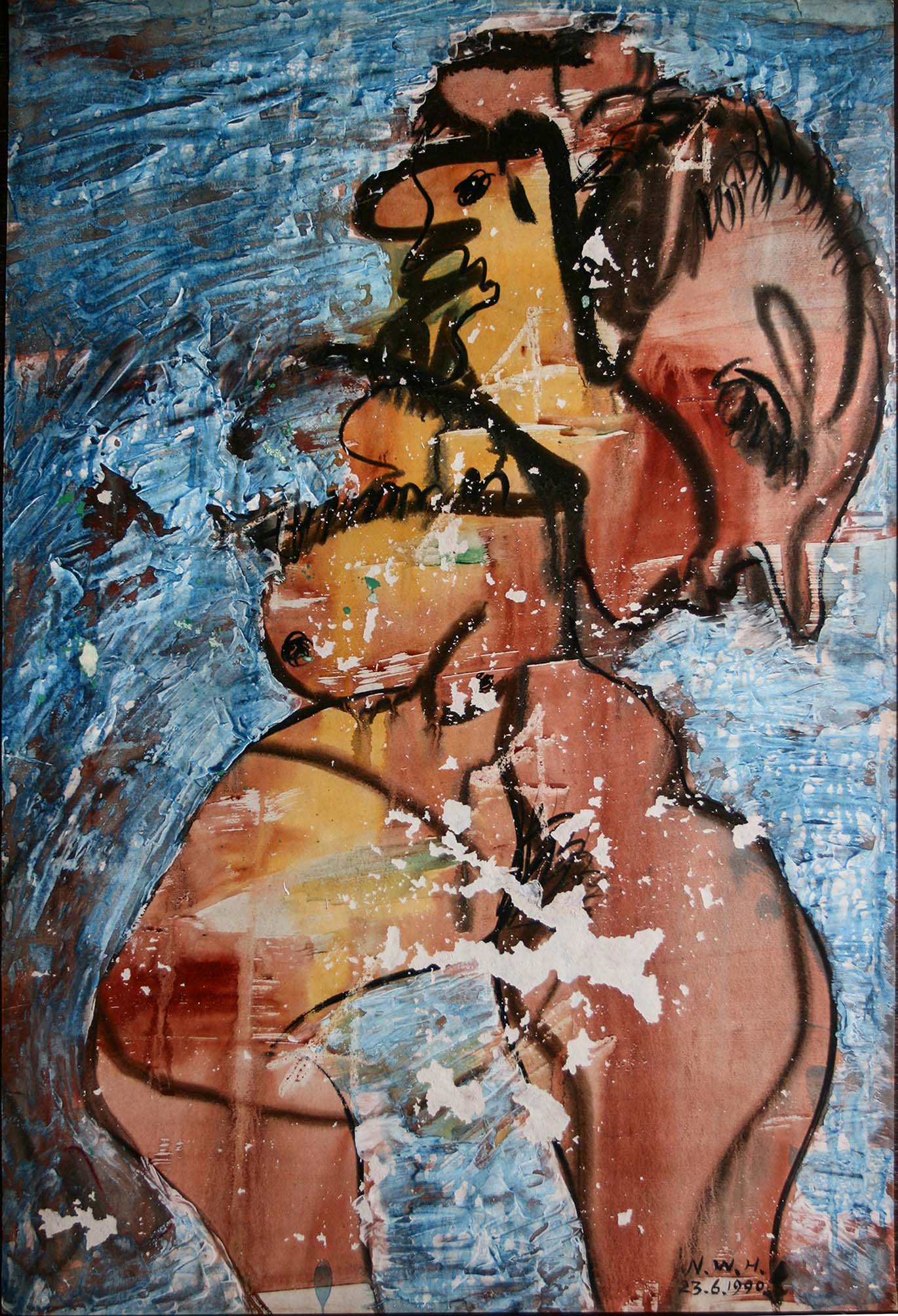 Rock paintings across time and space6- Water colour and acriylic on paper 1990.jpg