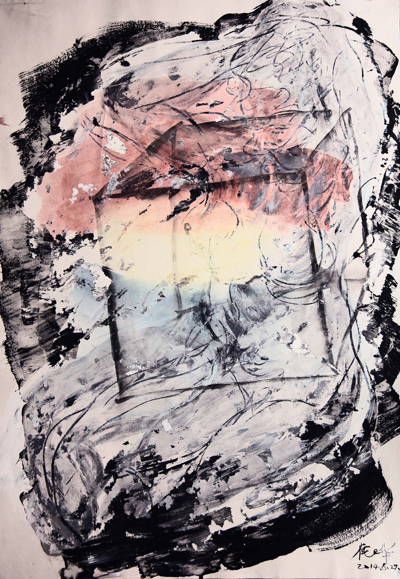 Cube3  Water colour and acriylic on paper 2014.jpg